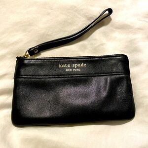 Kate Spade Black Leather Wristlet